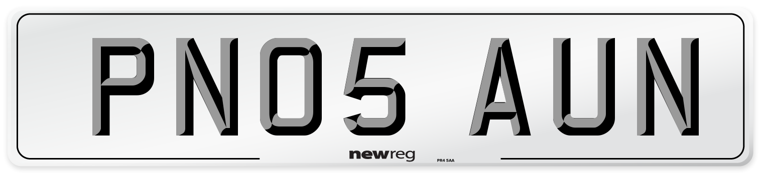 PN05 AUN Number Plate from New Reg